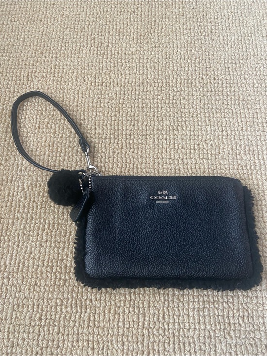 Coach Handbags - Coach Nolita Shearling Trim Wristlet